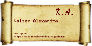 Kaizer Alexandra névjegykártya